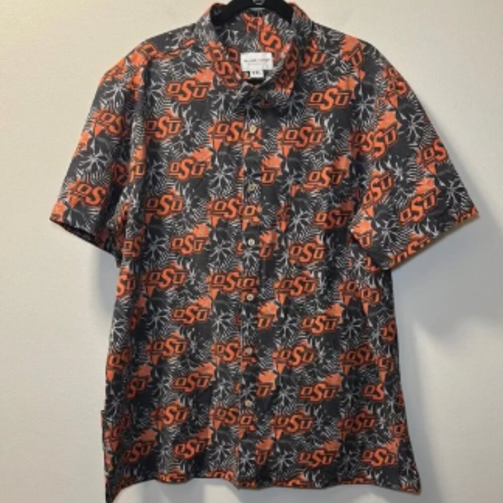 Tellum + Chop Men’s Oklahoma State Hawaiian Short Sleeve Button Shirt Sz 2XL